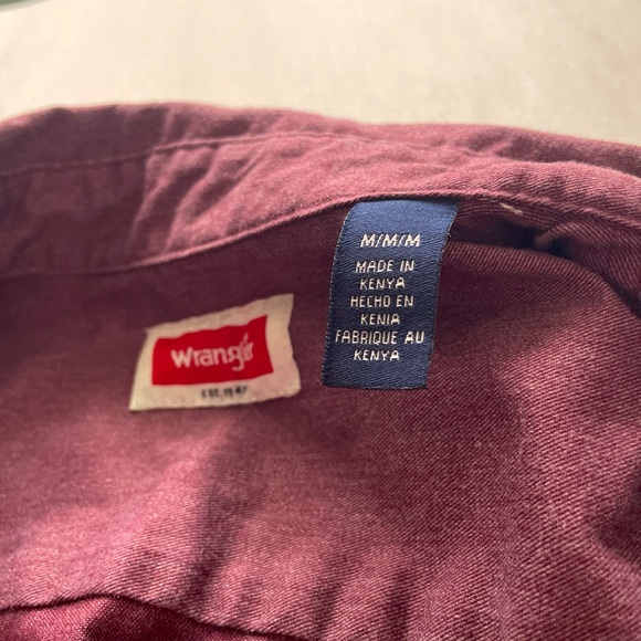 WRANGLER SHIRT SHACKET LONG SLEEVES MED TWO CHEST POCKETS WINE COLOR FOR FALL - Picture 8 of 8